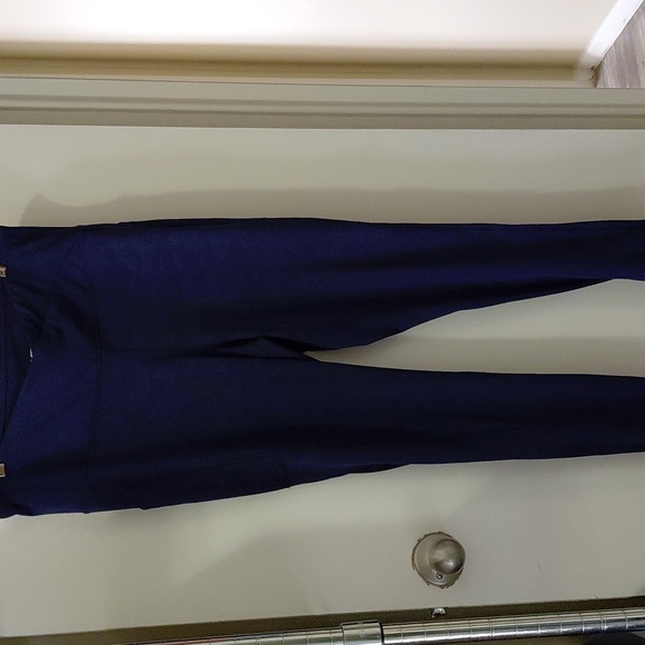 Navy Blue High-Waisted Leggings - Picture 1 of 4